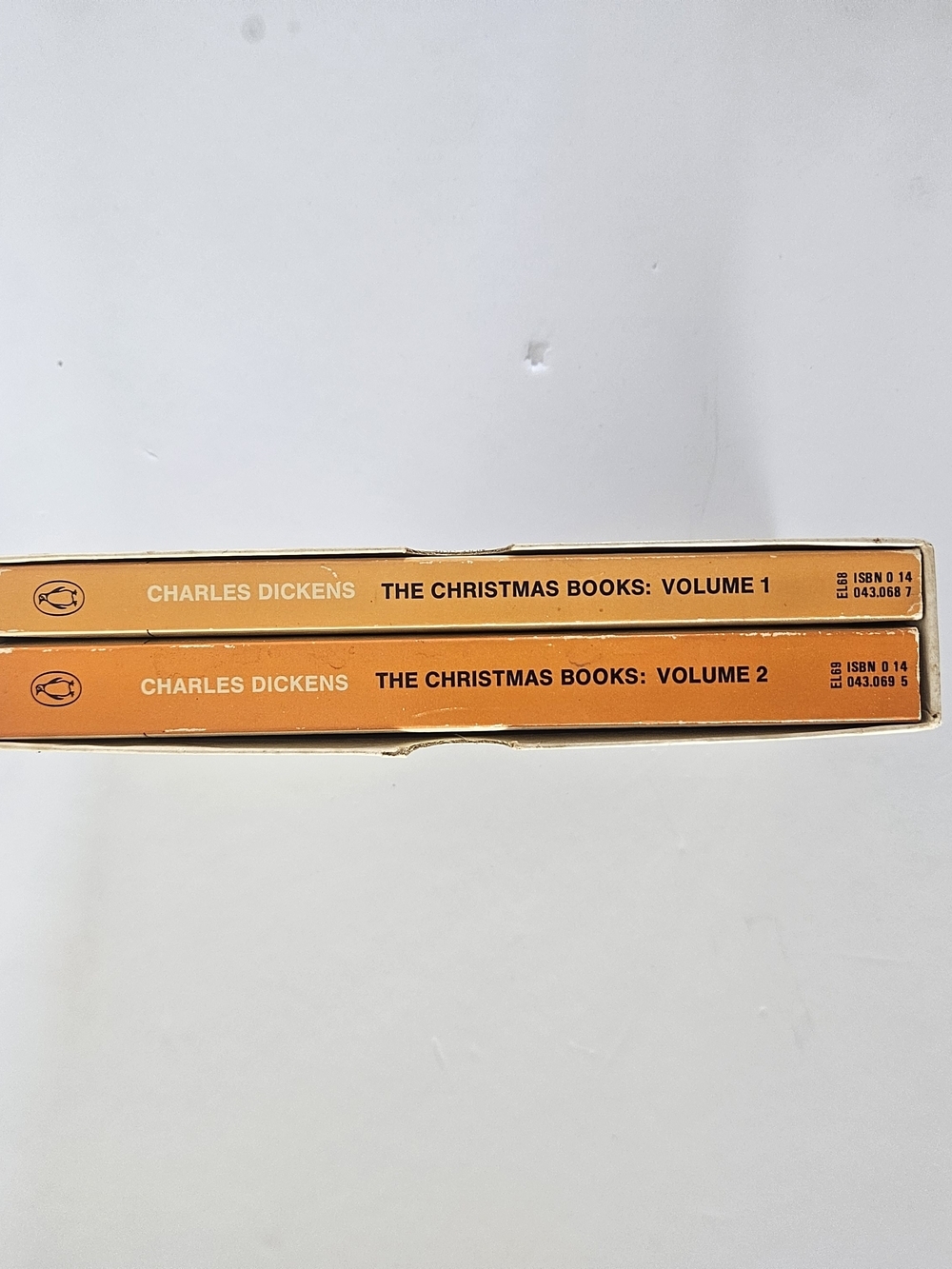 Charles Dickens The Christmas Books Volumes 1 & 2 - Orange Spine Set Vintage - Picture 2 of 6